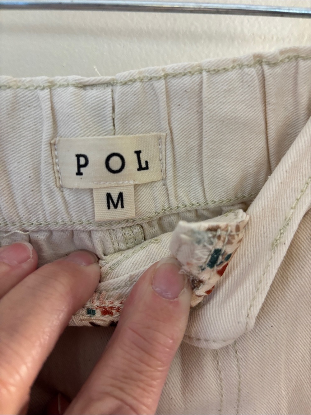 POL White Floral Patchwork Jean Shorts - Picture 7 of 7